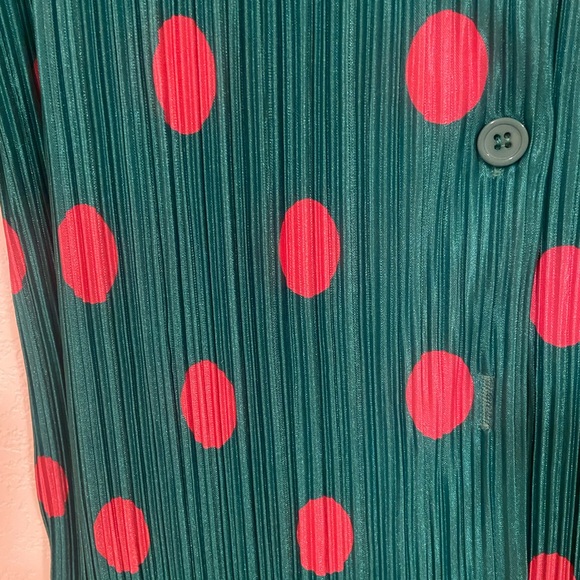 Dressed in LALA Plissé Set Retro Watermelon Polka Dots sz Large NWOT - Picture 5 of 14